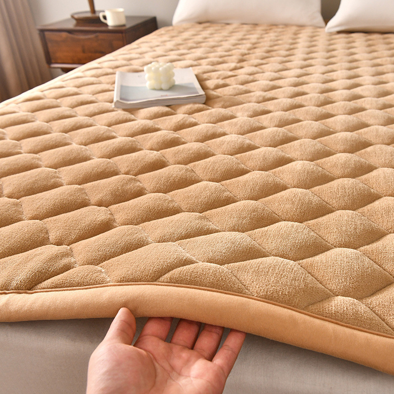 Mattress Pad Topper - Thickened Flannel Mattress Household Milk Velvet