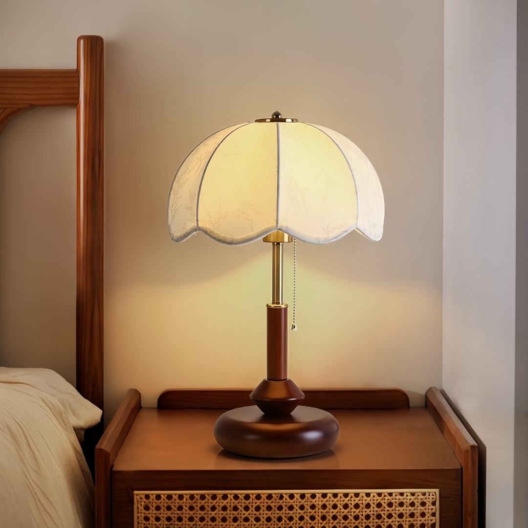 Home Textiles And Decor - Vintage Scalloped Dome Table Lamp for