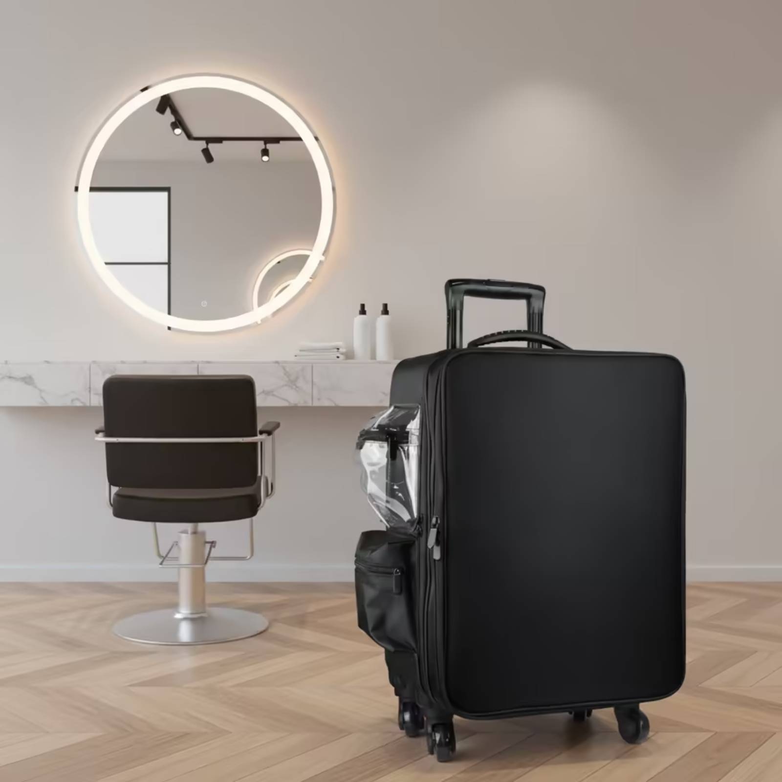 P & C Home Textiles Usa - Makeup Case with Rotating Wheels Hard-Sided