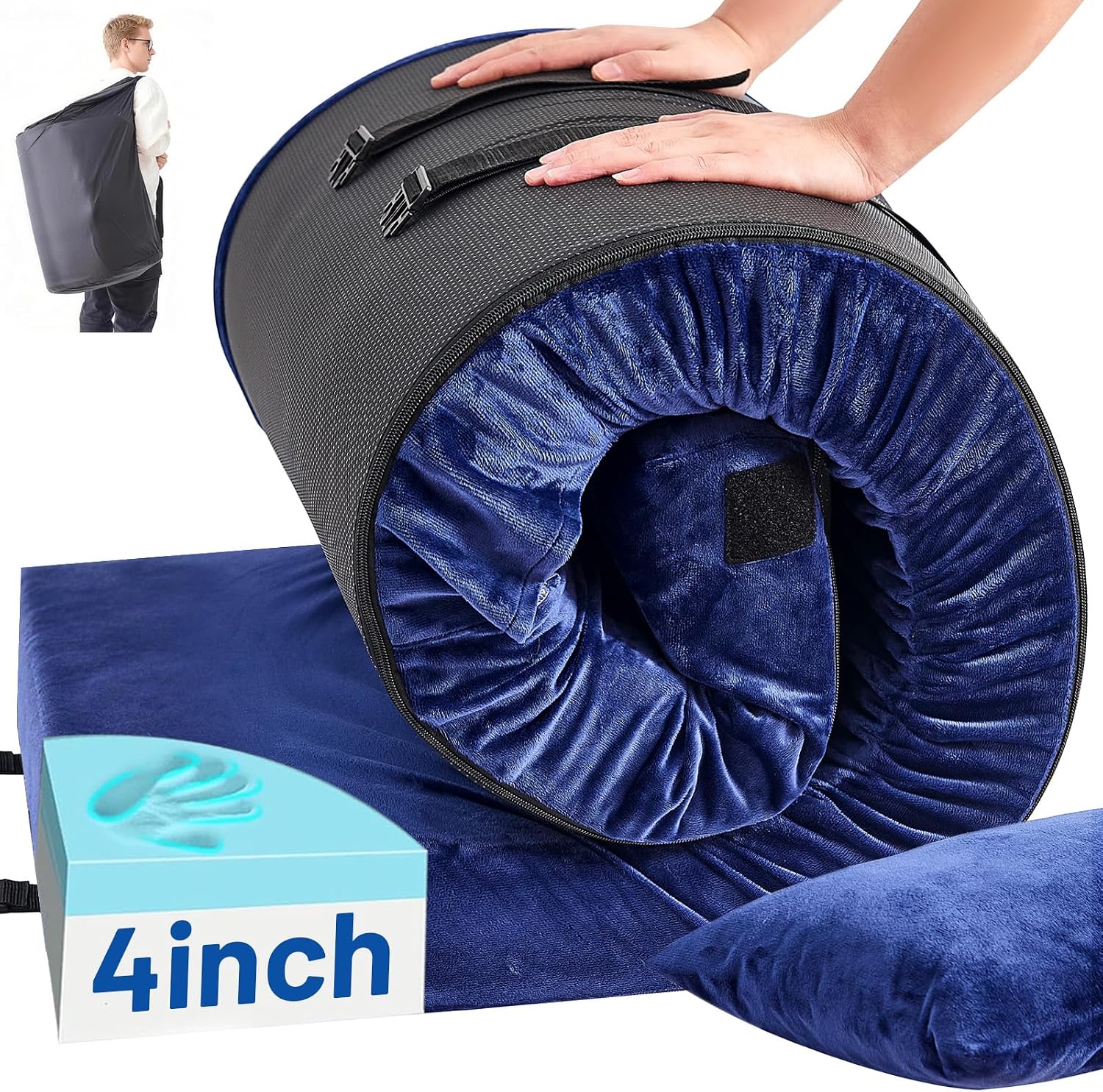 Memory Foam Topper - Memory Foam Camping Mattress Pad with
