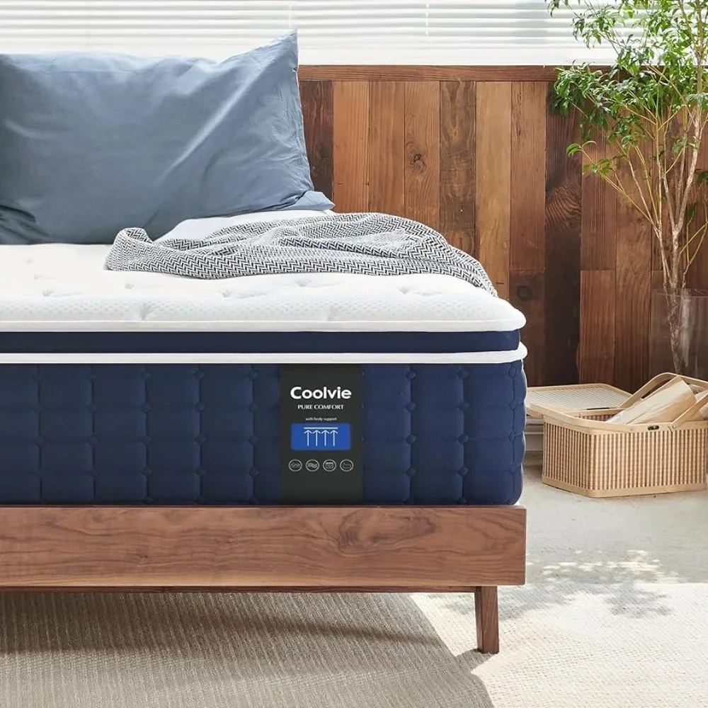 Memory Foam Topper - Bed Mattresses Hybrid Construction Individual Pocket