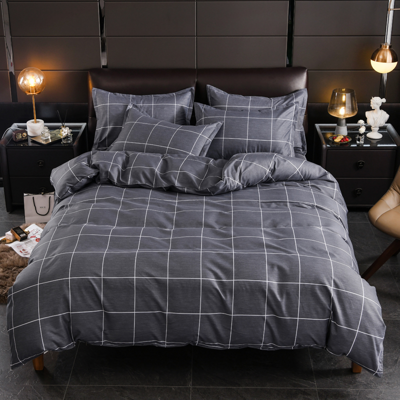 Double Bed Plaid Quilt Cover M - Bed Sheet Microfiber ulasan dan harga