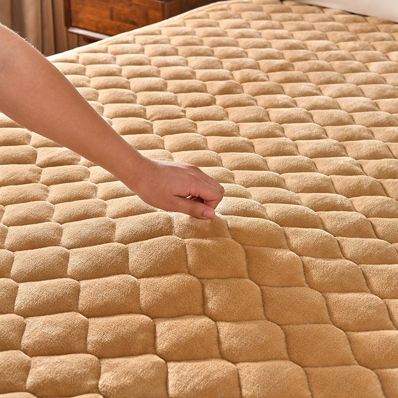 Thickened Flannel Mattress Hou - Mattress Pad Topper ulasan dan harga