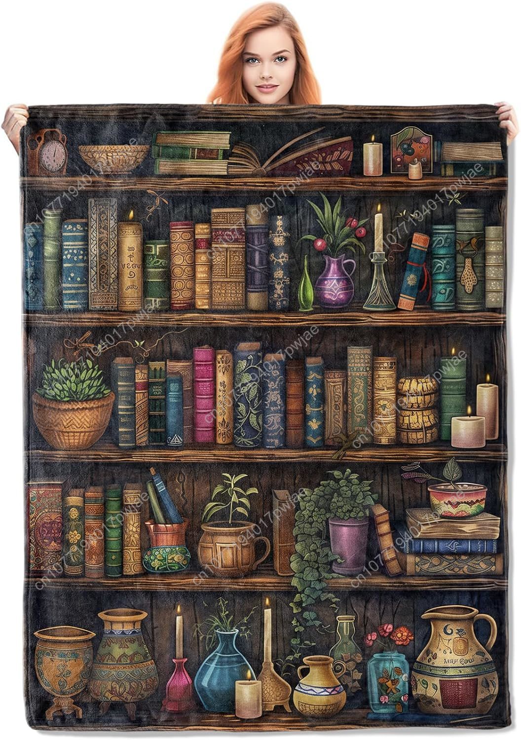 Vintage Bookshelf Blanket Read - Home Textiles And Decor ulasan dan harga