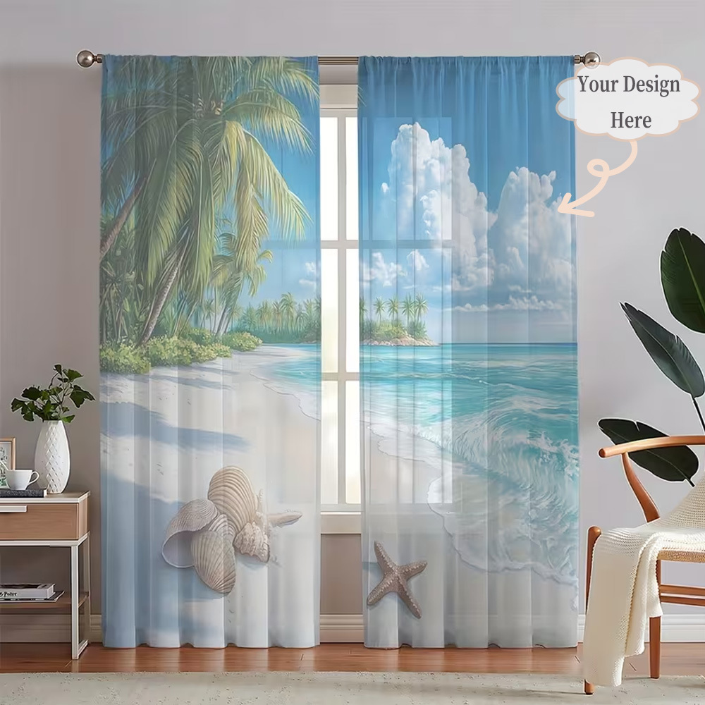 Custom 2D Flat 2pcs Sheer Curt - Home Textiles And Decor ulasan dan harga