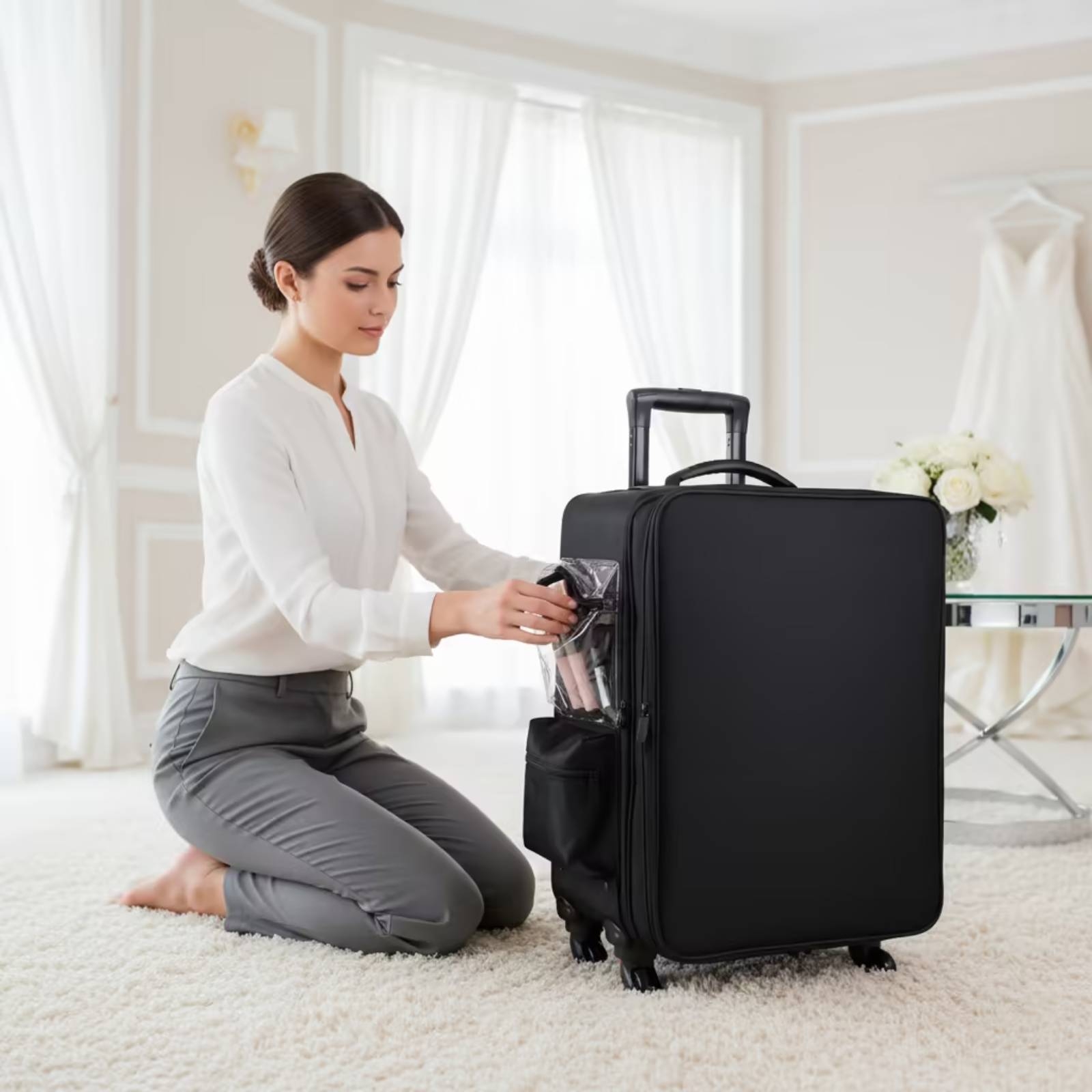 Makeup Case with Rotating Whee - P & C Home Textiles Usa ulasan dan harga
