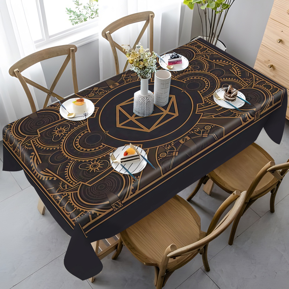 Steampunk Black Golden Gear Pa - Home Textiles And Decor ulasan dan harga